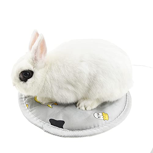 Chicken Heating Pad,Small Animal Rabbit Guinea Pig Heated Bed Mat,Grey | Fire Retardant;With Chew Resistant Steel Cord;Guinea Pig Squirrel Hedgehog Chinchilla Winter Warm Heated Bed Mat - color: Grey