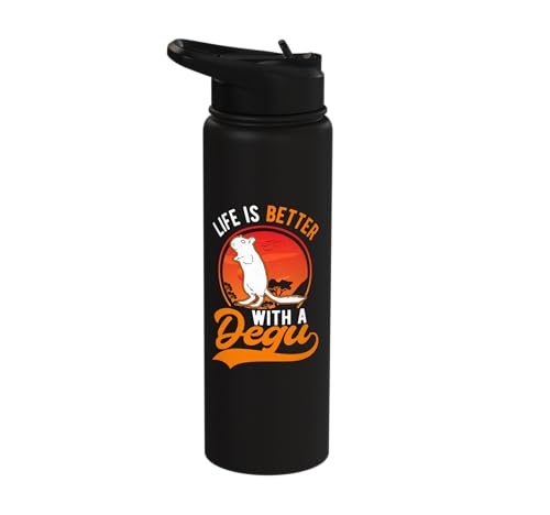 Life is better with an Degu Stainless Steel Insulated Water Bottle - color: Black