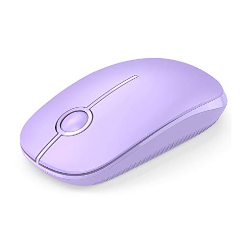 VssoPlor Wireless Mouse, 2.4G Slim Computer Laptop Mouse, Light Purple | Portable Mouse, Plug & Play USB Nano Receiver, Quiet Silent Optical Mice for Notebook, PC, Laptop, Computer, Windows, Mac - color: Light Purple