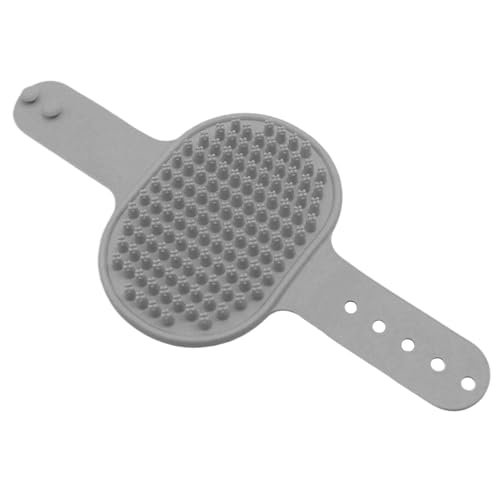 Dog Shampoo Brush with Adjustable Ring Handle Soft Bristles Shedding | Cat Dog Scrubber Massager Brush for Shower Home Grooming Pet Salon Daily Care - color: Gray
