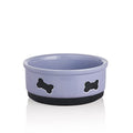 Sweejar Ceramic Dog Bowls with Bone Pattern, Dog Food Dish for Medium Dogs, Porcelain Pet Bowl for Water 35 Fl Oz (Purple) - color: Purple, style: Bone Pattern,6.8"x 2.9"(35 Fl Oz)