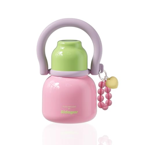 22 oz Leakproof Insulated Water Bottle with Handle Dual Lid Pink | 316L Stainless Steel | Dual Drinking Options | BPA-Free | Steel | Cold 24H & Hot 12H | Wide Mouth Design | Easy Cleaning - color: Pink