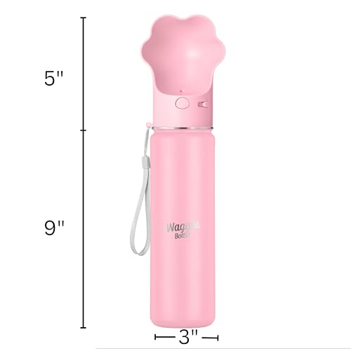 Stainless Steel Dog Travel Water Bottle, Vacuum Insulated Portable Dog Water Dispenser, Drink Cup and Snack Container On The Go, Outdoor Walking, Hiking, Travel (Pink, 22oz) - color: Pink