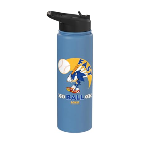 Sonic the Hedgehog - Sonic Fast Ball Stainless Steel Insulated Water Bottle - color: Light Blue