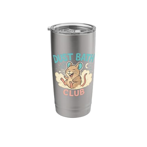 Dust Bath Club Funny Degu Scene Stainless Steel Insulated Tumbler - color: Brushed Steel