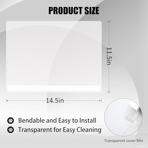 YOILES 3PCS Cat Litter Box Pee Shields,Transparent Easy Clean Splash Guard | 14.5×11.5in for Open Top Litter Pan - Litter Box Not Included (3, Clear)