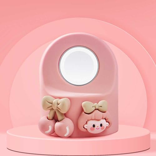 Cute Cartoon Cherry Girls Charger Stand Fit For Apple Watch Series 10/9/8/SE2/SE/Ultra2/Ultra/7/6/5/4/3/2/1(49mm 45mm 44mm 42mm 41mm 40mm 38mm), Silicone iWatch Charging Dock Supports Nightstand Mode - color: Watch Pink Girl Cherry