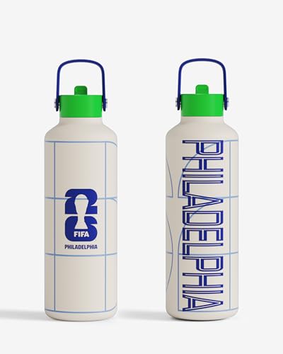 Drib 24oz Insulated Water Bottle, FIFA World Cup 2026 Edition – Performance Stainless Steel Insulated Bottle with Quiet Leak-Proof Straw Lid (Philadelphia - City Touch) - color: Philadelphia - City Touch