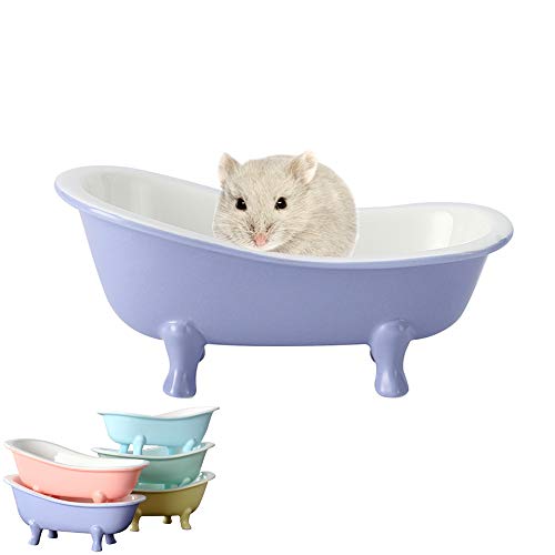 Summer Hamster Ceramic Bed Bathtub, Small Animal Ice Accessories Cage Hideout Toys，Bird Relax Habitat House, Sleep Pad Nest or Hamster, Food Bowl for Guinea Pigs/Squirrel/Chinchilla - color: Yellow
