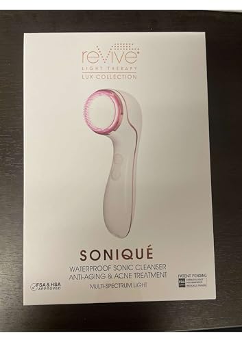 reVive Light Therapy Lux Collection Soniqué Cleanser, Full Size | Sonic Face Cleanser Brush with Medical-Grade Red Light Therapy for Face, Water-Resistant - style: Lux Sonique Cleanser – Full Size