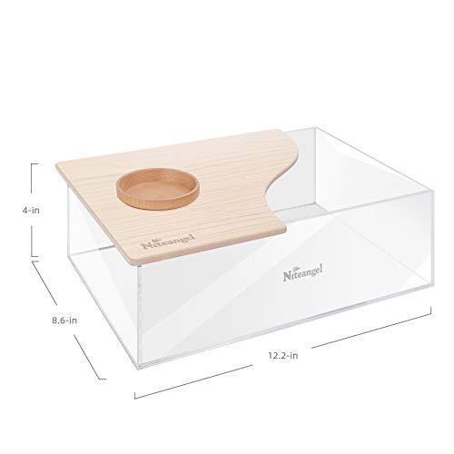 Niteangel Animal Sand-Bath Box: - Acrylic Critter's Sand Bath Shower Room & Digging Sand Container for Hamsters Mice Lemming Gerbils or Other Small Pets (Rectangle, Burlywood) | Acrylic Viewable Critter Sand Bath Shower Room & Digging Sand Container for H