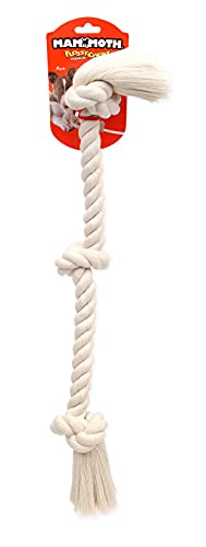 Flossy Chews 100-Percent Cotton White 3-Knot Rope Tug, Large, 25-Inch