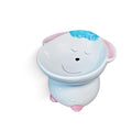 Cute Highland Cow Design Elevated Cat Bowl,Catoon Animal Dish - 15° Tilted Ceramic Pet Food Dish, Anti-Vomit for Cats/Dogs, Wide Mouth, Holds 150g Kibble - color: Blue Cow