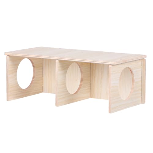 Ipetboom Hamster Wood Hideout Solid Wood Hamster House Guinea Pig Hideout Rodent for Sleeping Hiding Chewing Cage Decor 8.26 X 4.33 X 3.14 in