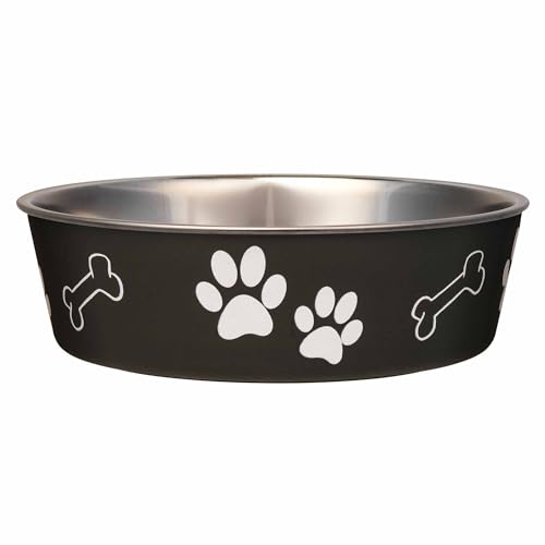 Loving Pets Bella Dog Bowls- Stainless Steel Dog & Cat Bowls - Spill Proof Dog Food Bowl, Cat Bowl, Puppy Essentials & Pet Supplies Great for Home & Travel (Large 35-65 lbs, Espresso) - color: Espresso, size: Large (35-65lbs)