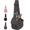 Lukovee Pet Sling, Small Pet Carrier, Hard Bottom Support & Safety Hook | Adjustable Drawstring Opening, Comfortable Padded Shoulder Strap, Zipper Pocket, Dog Slings Purse for Small Dog Cat (Grey) - color: Grey