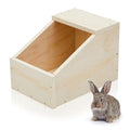 1 Pack Wood Rabbit Nesting Box, 16x11x11 Inch Wooden Hutch Hideout for Breeding, Natural Burrow Den Alternative for Rabbits & Small Animals - size: 16x11x11 Inch