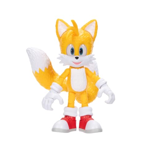 Sonic 3 Movie Action Figures 5-Inch Tails Collector Toy Figure, Highly Articulated for Boys Girls - Officially Licensed Sonic The Hedgehog 3 Movie Product | Sonic The Hedgehog Movie 5 Inch Action Figure Wave 1 - Tails - color: Tails