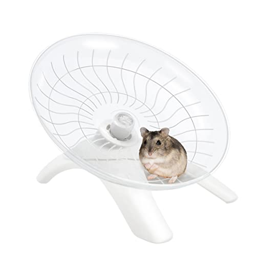 Hamster Wheel Hamster Flying Saucer Silent Exercise Wheel Running Wheel for Dwarf Hamsters Gerbil Mice Small Animals (White) - color: White