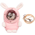 Sugar Glider Bonding Pouch Bonding Pouch Carry for Rat Syrian Hamster Hedgehog Small Pocket Pets, Gerbil Travel Bag Cute Bunny-Shaped Outing Bag with Large Transparent Window (Pink,Large) - color: Pink, size: 3.9"L x 3.2"W x 7.1"H