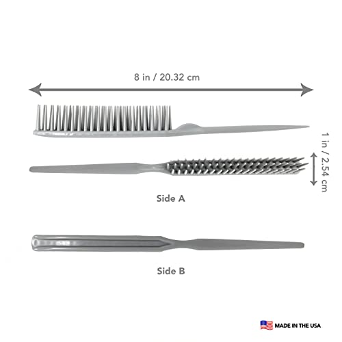 Allegro Combs 60 Parting Three Row Combs Salon Hairstylist Hairdresser Detangle Combs For Natural Hair And Wigs For Curly Hair Made In The Usa 2 Pcs. (Grey) - color: Grey