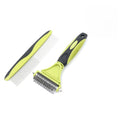 2-in-1 Pet Grooming Brush & Undercoat Rake, Double-Sided Hurtless Dematting Comb for Dogs & Cats, Universal Detangling, Shedding & Slicker Brush, Pet Grooming Tool for Removing Old Hair (Green)