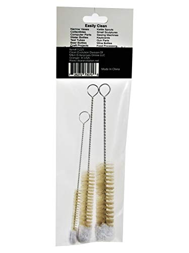 Bendable Bottle Brush Set - Soft Bristle Crevice & Small Cleaning Brushes for Narrow Spaces & Test Tubes