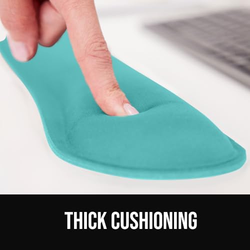 GORILLA GRIP Silky Gel Memory Foam Wrist Rest for Computer Keyboard, Mouse, Ergonomic Design for Typing Pain Relief, Desk Pads Support Hand, Arm, Mousepad Rests, Stain Resistant, 2 Piece Pad Turquoise - color: Turquoise, size: Set of 2 (Keyboard Rest + Mo