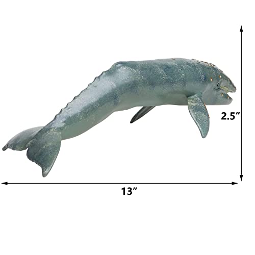 Gemini & Genius Sea Life Gray Whale, Large Grey Whale Realistic Wildlife Toy Replica Hand Painted Whale Figurine, Ocean Model Toy, Educational, Role Play, Swim, Bath and Collectors for Kids | Replica Hand Painted Whale Figurine, Ocean Model Toy, Education