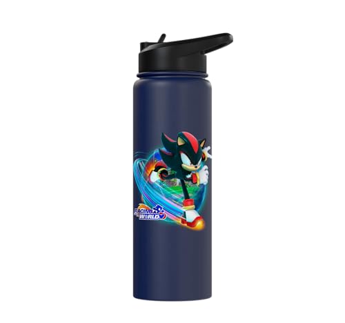 Sonic the Hedgehog - Racing Around the World Shadow Stainless Steel Insulated Water Bottle - color: Navy Blue