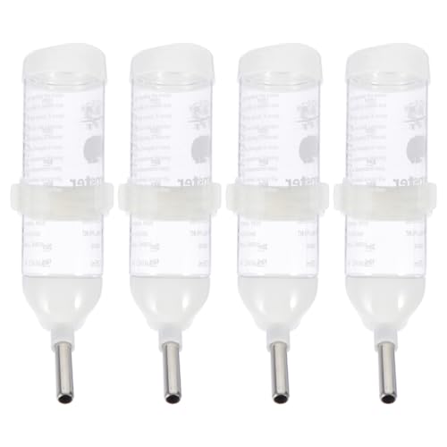 Totority 4 Pack Leakproof Hamster Water Feeder with Roller Ball Nozzle Small Pet Drinking Water Bottle for Cage Easy-Clean Buckle Attachment 7.08 X 1.57 X 1.57 in