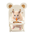 Handmade Wooden Hamster Dining High Chair - Small Animal Cage Accessories Habitat Decor House Photo Props - Small Animal Toys for Mice, Rat, Hedgehog, Rodents (Wood)