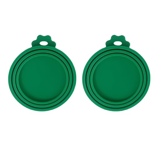 2 Packs Pet Food Cans Lids,Cute Can Lid Dishwasher Safe, Can Covers Most Standard Size Dog and Cat Canned(deep green) - color: deep green