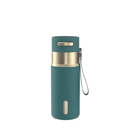 Contigo AutoSeal 16 oz Stainless Steel Vacuum-Insulated Water Bottle with Leakproof Push-Button Spout & Lock, Carry Strap, BPA-Free & Lead-Free, Dishwasher Safe - color: Mineral Teal Champagne, size: 16 Ounces