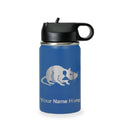 LaserGram Personalized 12oz Water Bottle, Rat (Dark Blue) | Engraved Gift, Vacuum Insulated Stainless Steel, Flip-Top Straw Lid, Laser Engraved With Your Name - color: Dark Blue, size: 12 Ounces