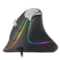 Nulea Ergonomic Vertical Mouse Wired with 11 RGB Backlight and 6 Buttons | USB Optical Mouse with 4 Adjustable DPI, Plug and Play Design for Laptop, PC, Mac,Desktop, Office Use - color: A-Grey