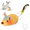 Interactive Mouse Cat Toy, Automatic Moving Fake Rat Mouse Cat Toy, Realistic Rechargeable Dog Mouse Toy with Sound & Feather & Bell, Prank Joke Scary Trick Rats for Cats Dogs - color: Yellow