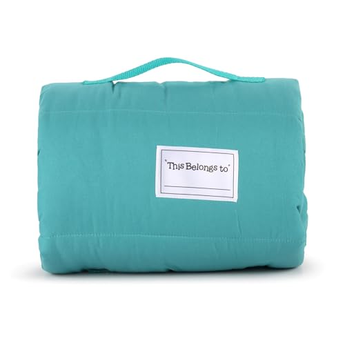 Jay Franco Kids Nap Mat with Embedded Pillow & Blanket – Soft 46"x20" Microfiber Sleeping Bag with Name Tag & Handle - style: Green - Mickey Mouse