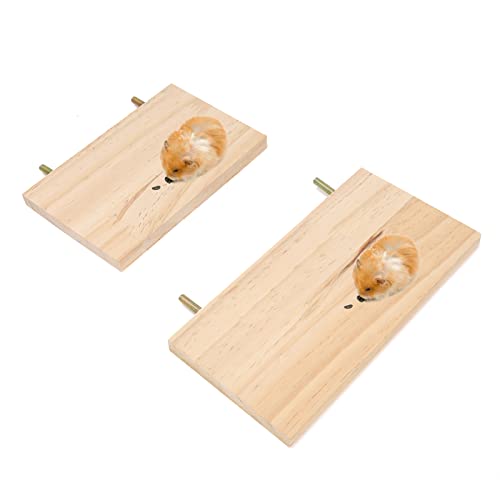 4Pcs Pet Wooden Platform Stand Rectangular Springboard Toy for Hamster