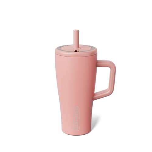BrüMate Era 20 oz Tumbler with Handle and Straw | 100% Leakproof Insulated Tumbler with Lid and Straw | Made of Stainless Steel | Cup Holder Friendly Base | 20oz (Guava) - color: Guava, size: 20oz