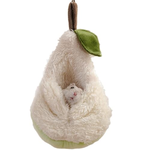 Pear-Shaped Hamster Pouch Bed - Plush Sugar Glider Hideout, Small Pet Habitat Decoration Cozy Cage Accessories for Mice, Gerbil, Golden Bear, Degu