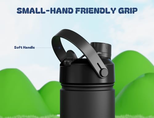 12 oz Kids Leakproof Water Bottle: 2-in-1 Straw Spout Lid, BPA-Free, Easy Carry, Keep Cold 24H, Cupholder Friendly, Stainless Steel Cup for Summer Camp, Playground, Trip, Birthday Gift (Dark Knight) - color: Dark Knight, size: 12 Ounces