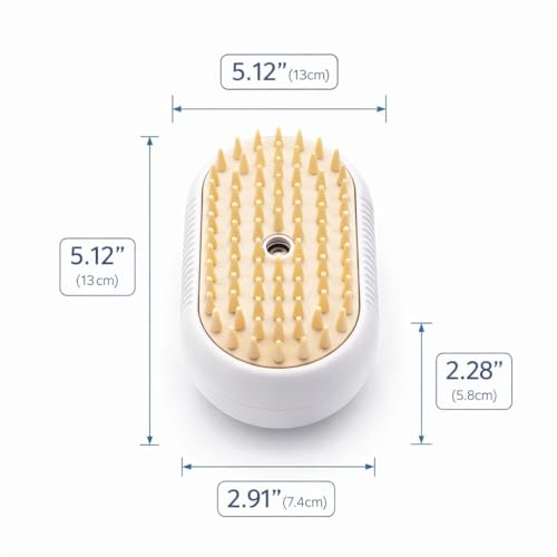 Three in One Electric Pet Grooming Brush with Fine Mist Spray | Combines massage, deshedding, and a fine mist spray to gently remove loose fur while cleaning the coat.