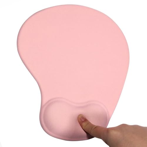 Ergonomic Mouse Pad with Wrist Rest, Gel Wrist Support Mousepad, Pain Relief Laptop Computer Mouse Pad, Non-Slip Mouse Pads for Office & Home (Light Pink) - color: Light Pink