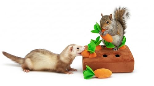 Ferret Foraging Toys Novelty Carrot Snuffle Mat Interactive Pet Treat Enrichment Toys for Small Animals Bunny Rabbit Chinchilla Guinea Pig Hamster (6Carrot) - color: 6Carrot