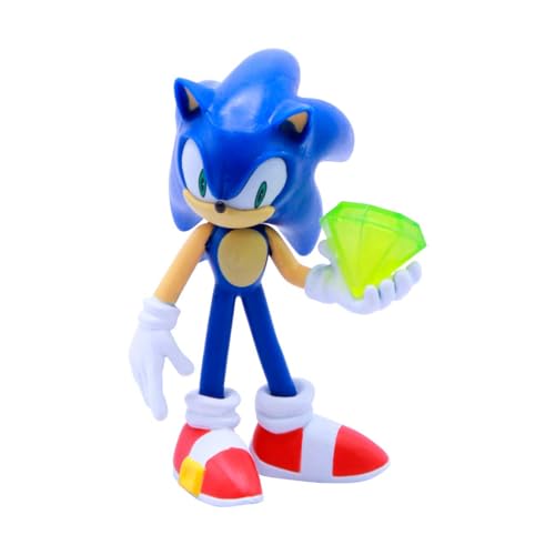 Just Toys – Sonic the Hedgehog Action Figure, 4" Buildable Poseable | Officially Licensed Sonic figure with interchangeable arms & accessories — 4 inch articulated, poseable collectible - style: Sonic