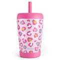 SANDJEST Leopard Skin Insulated Sippy Tumbler 12 Oz, Gift for Birthday, Christmas & Back to School - color: Leopard Skin