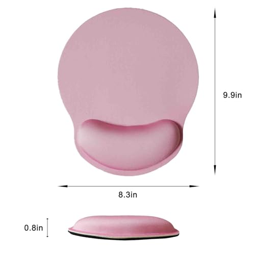 Mouse Pad with Wrist Support, Ergonomic Mouse Pad with Memory Foam Wrist Rest Cushion, Non-Slip Rubber Base Gaming Mice Pad for Home Office Computer Laptop, Pink - color: Pink