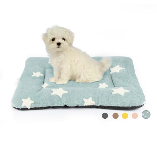 Mora Pets Dog Crate Pad Washable Cat Dog Bed for Crate Flat Pet Kennel Mat | Soft Dog Cat Bed Mat, Puppy Crate Pad for Dog Cages Cozy Sleeping Liner, Cute Pet Pillow Cushion Anti Slip Small Blue 24 x 18 - color: Blue, size: 24''L x 18''W x 1.5''Th