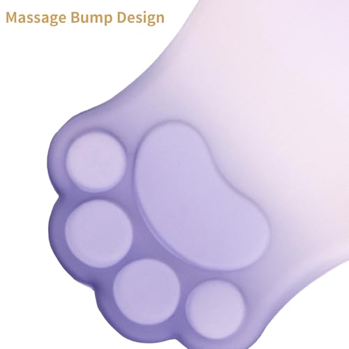L-SPOUTTO Ergonomic Mouse Pad with Wrist Rest,Cute Cat Paw Mousepad Wrist Support,Comfortable Massage Design Computer Pain Relief Mouse Pad with Non-Slip PU Base for Desk Laptop Gaming,Gradient Purple - color: Gradient Purple